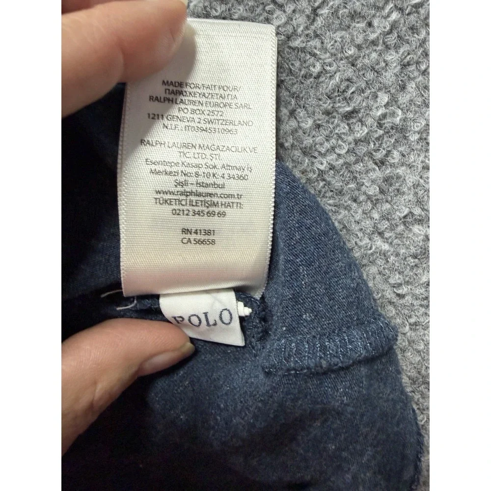 Polo Ralph Lauren Men's XL Blue Embroidered Pony V-Neck Knit T-Shirt Preppy